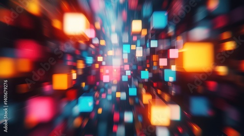 Vibrant abstract light squares creating a dynamic digital background