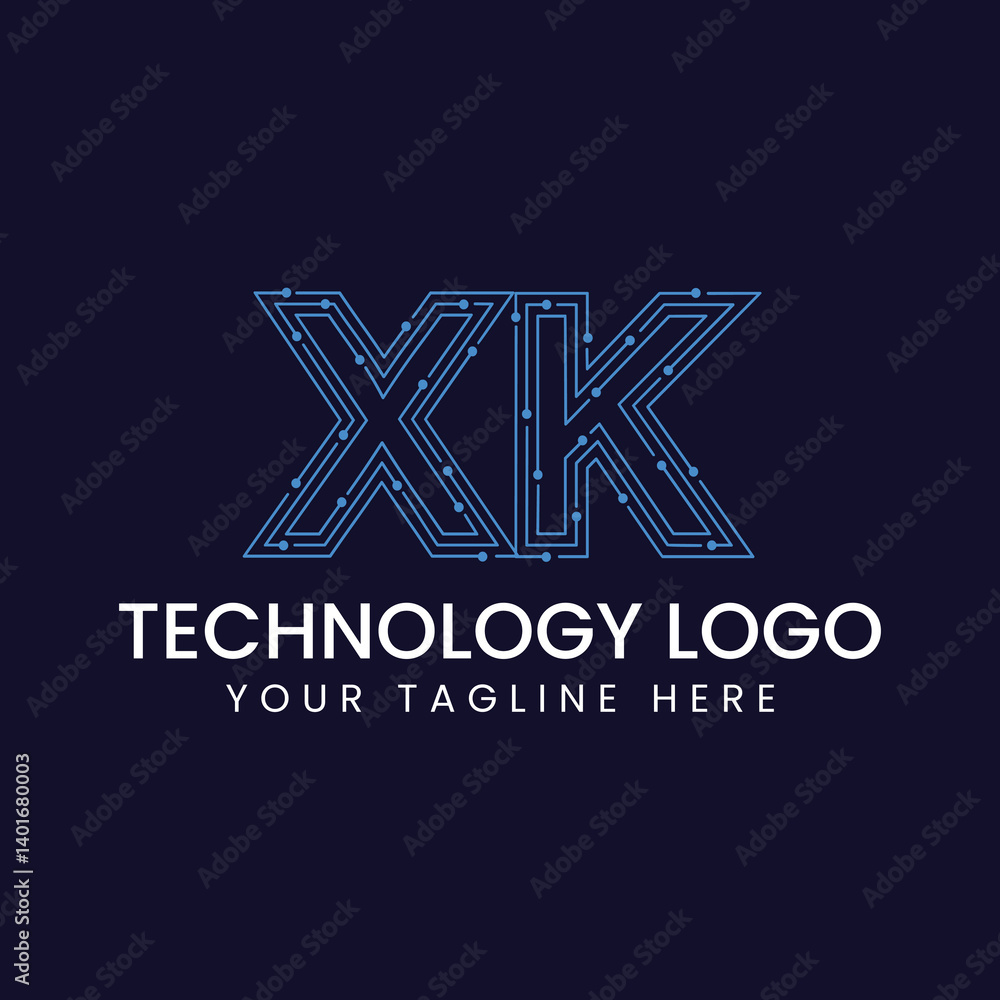 Technology Outline Font - Letter with Dots and Lines Technology Outline Font - Letter with Dots and Lines