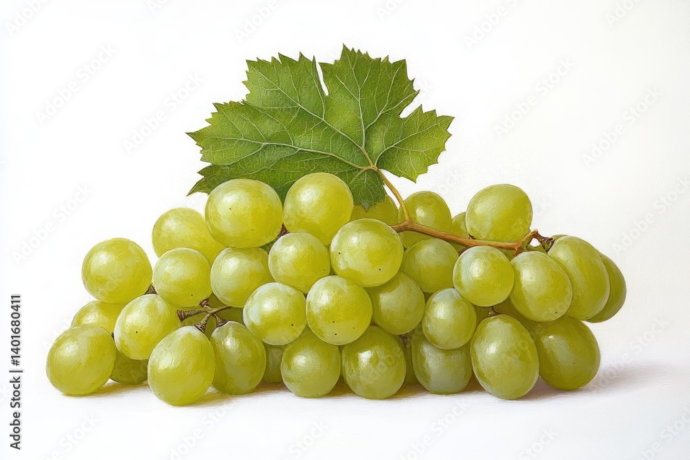 Green Grapes Isolated on White Background Green Grapes Isolated on White Background
