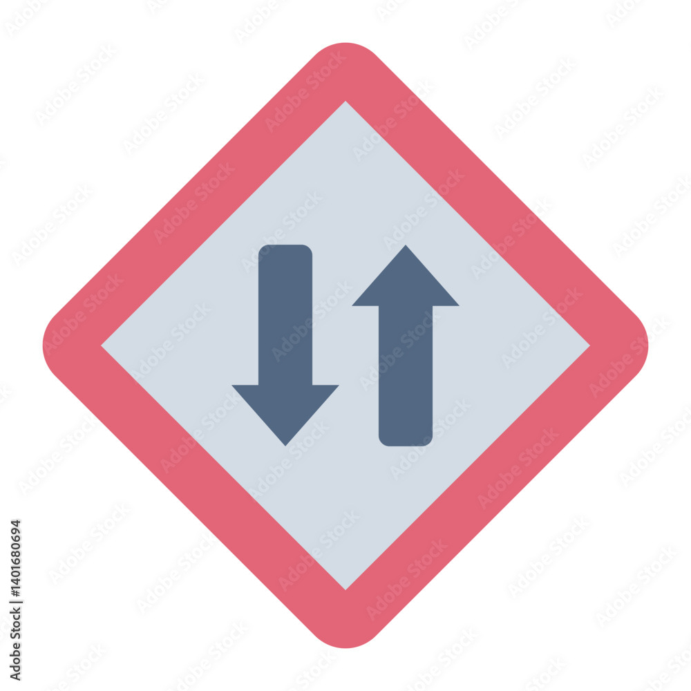 Two way direction flat icon for navigation Two way direction flat icon for navigation