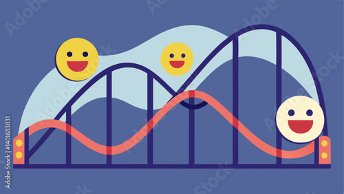 Emotional Rollercoaster A teenager on a rollercoaster labeled Emotions with peaks representing happiness and dips portraying sadness and anxiety demonstrating the ups and downs of