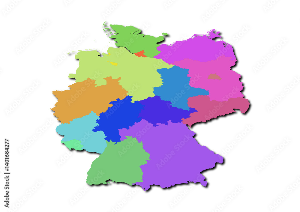 High-resolution illustration of the map of Germany, showcasing the complete geographical shape of the country High-resolution illustration of the map of Germany, showcasing the complete geographical shape of the country