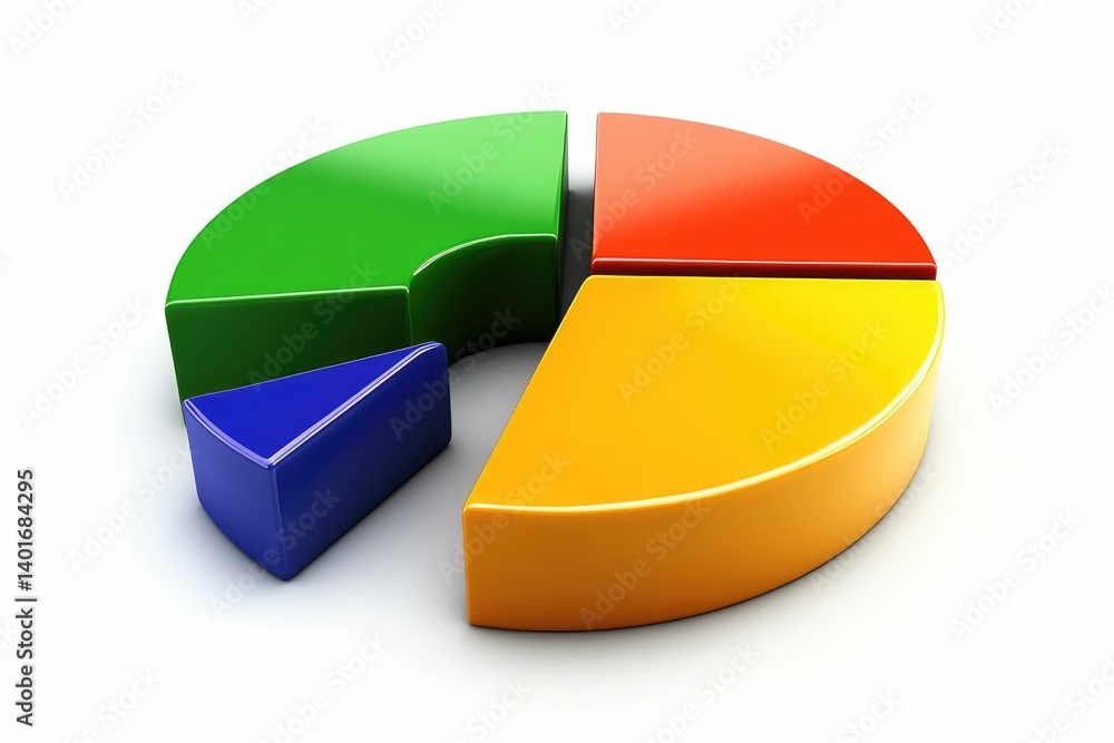 Fototapeta premium Analyzing Colorful Pie Chart Segments for Business Report or Presentation Material