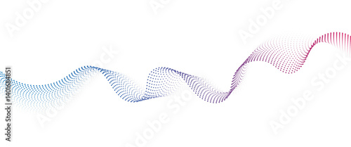 Obraz na płótnie Flowing Dot Wave halftone gradient pattern on transparent background w salonie