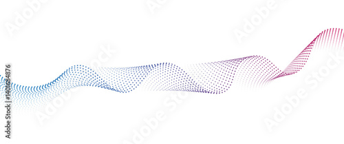 Obraz na płótnie Flowing Dot Wave halftone gradient pattern on transparent background w salonie