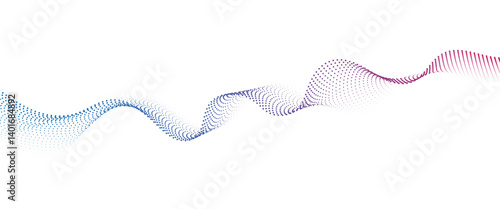 Obraz na płótnie Flowing Dot Wave halftone gradient pattern on transparent background w salonie