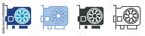 Graphic Card Icons Collection – Multiple Vector Styles Icons