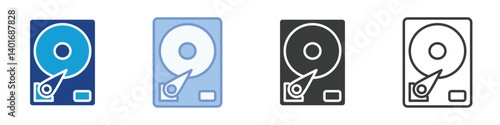 Harddisk Icons Collection – Multiple Vector Styles Icons