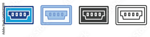 HDMI Port Icons Collection – Multiple Vector Styles Icons