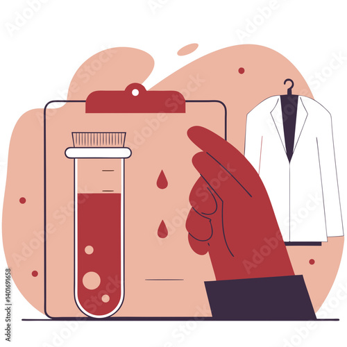 Blood Test Sample Collection with Medical Lab Equipment  
