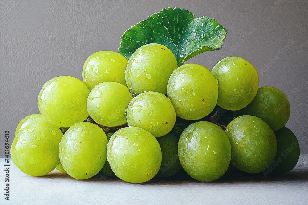 green grapes with leaf on white background green grapes with leaf on white background