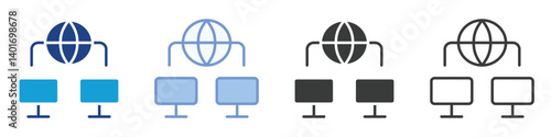 Local Network Icons Collection – Multiple Vector Styles Icons