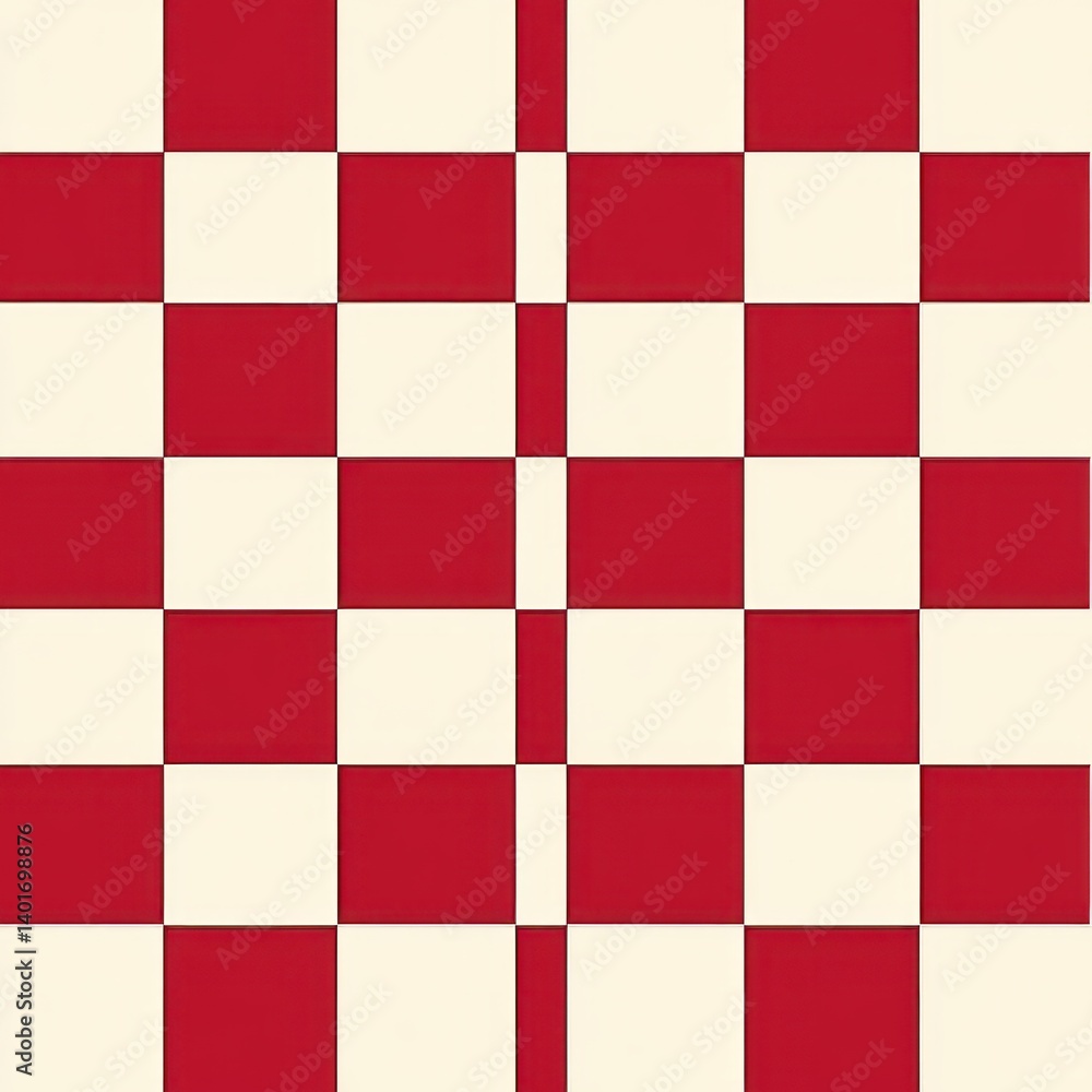 Vibrant Red and White Checkered Pop Art Pattern Vibrant Red and White Checkered Pop Art Pattern