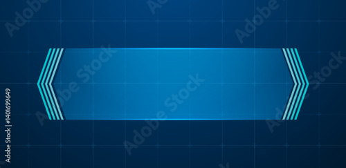 Technology box or futuristic callout title banner and digital frame boxes. HUD screen or textbook blue vector
