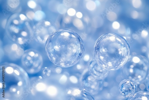 Wallpaper Mural A close-up view of bubbles gently floating in the air, showcasing their translucent beauty. Torontodigital.ca