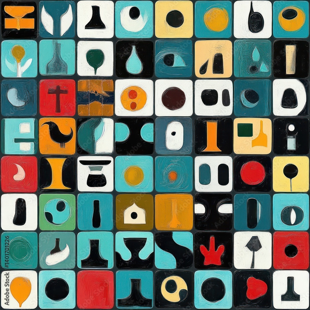 art and crafts symbols grid modern pop art art and crafts symbols grid modern pop art