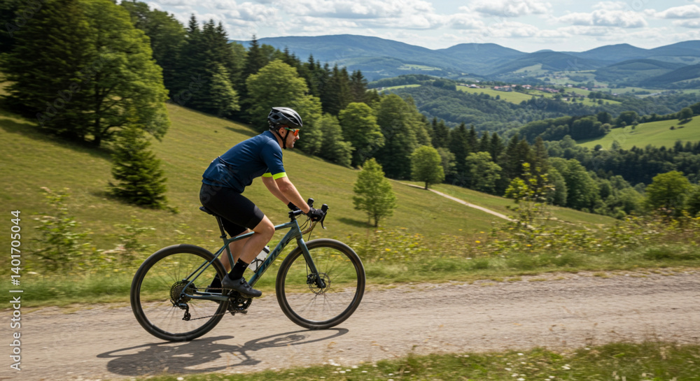 Fototapeta premium man riding a bicycle