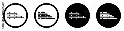 Brick Wall Icon Vector Set. Brick Wall Vector Icon in line style design. Symbol of Brick Wall. Vector illustration.
