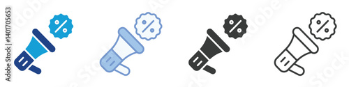 megaphone marketing Icons Collection – Multiple Vector Styles Icons