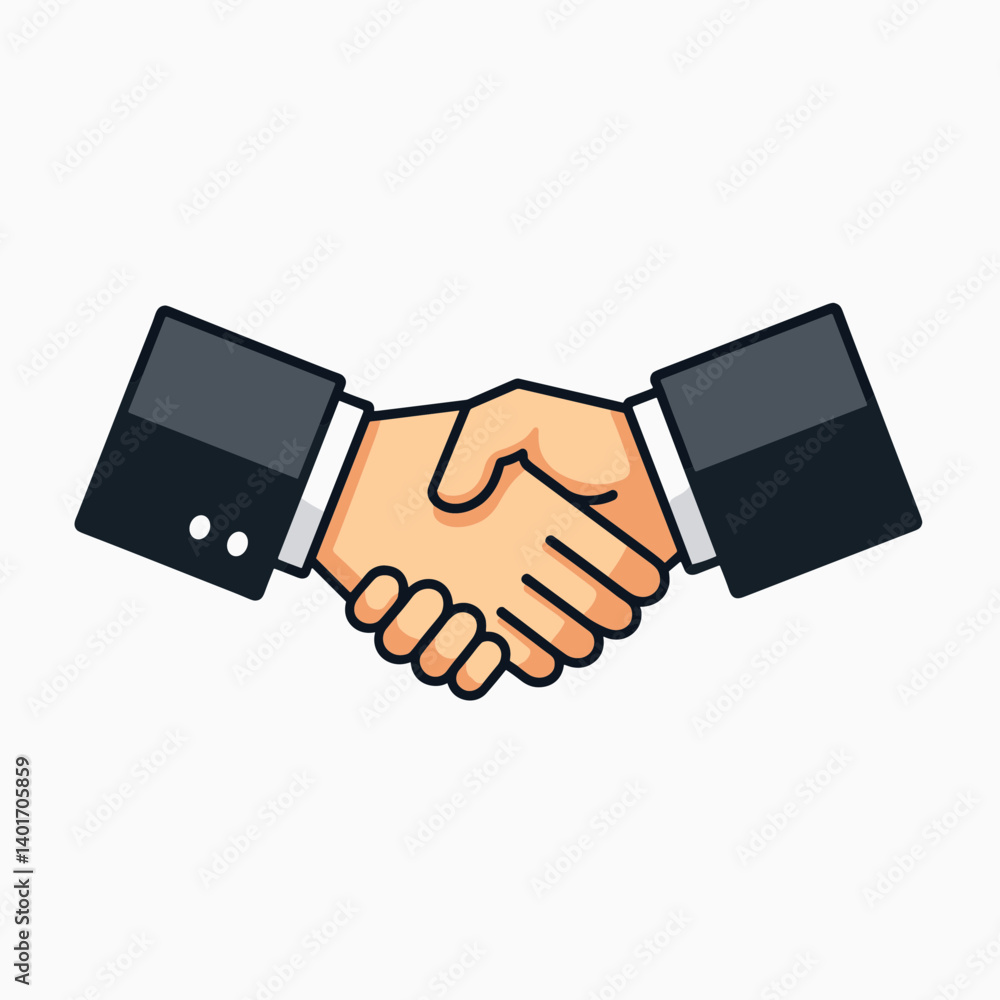 handshake icon with two hands in grayscale