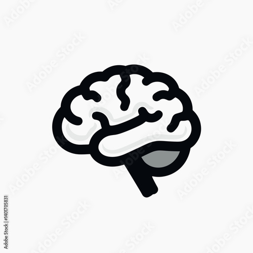 d illustration of brain with neurons in black and white