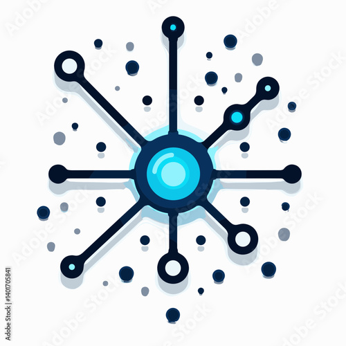 digital connections illustration with blue and gray elements