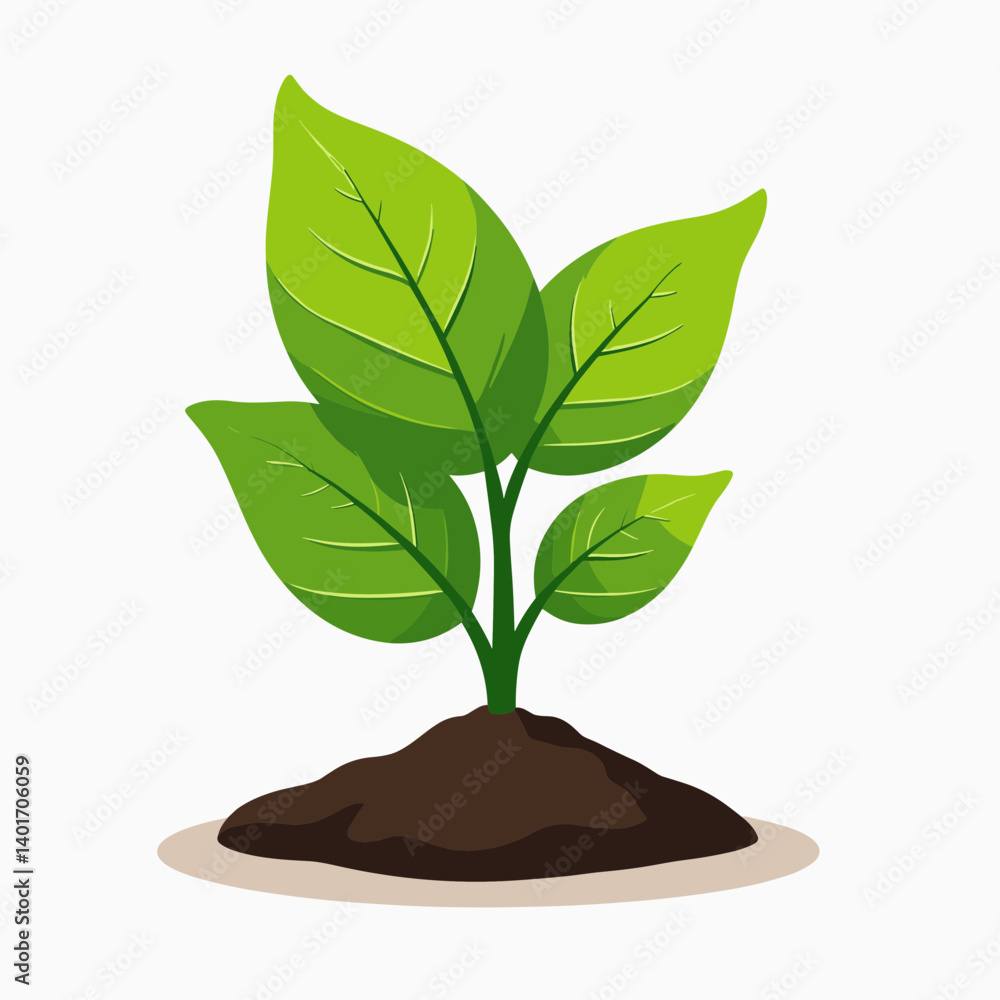 vibrant green leaf plant growth illustration vibrant green leaf plant growth illustration