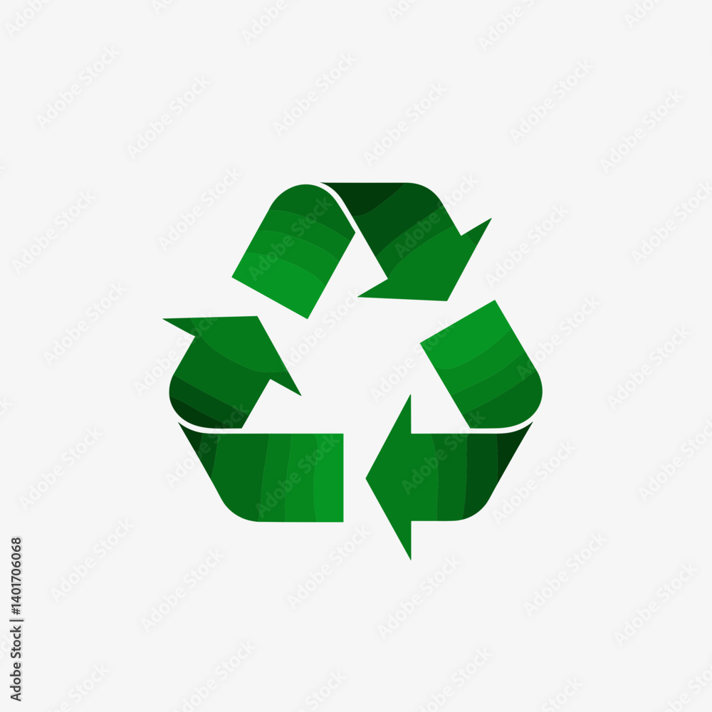 recycling symbol with green arrows on white background recycling symbol with green arrows on white background