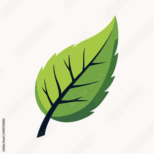 vibrant green leaf icon with stem  ecofriendly symbol for nature, environmentalism, sustainability