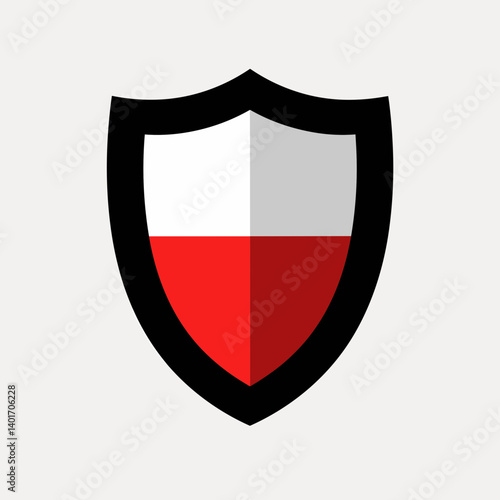 protective shield icon with red and white colors Free Download protective shield icon with red and white colors - GFXLoad