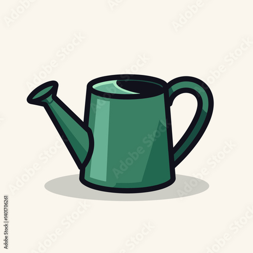 green watering can with handle