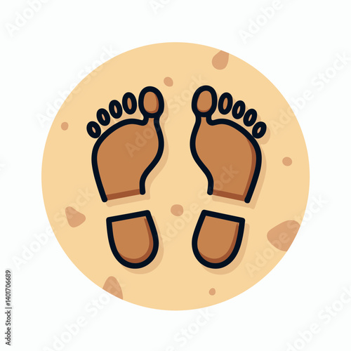 moon footprints cookie illustration