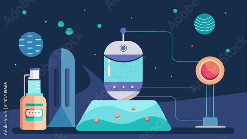 Future of Skincare Present a futuristic scene where a hightech device analyzes skin and administers exosome treatments portraying the advancement in skincare technology.