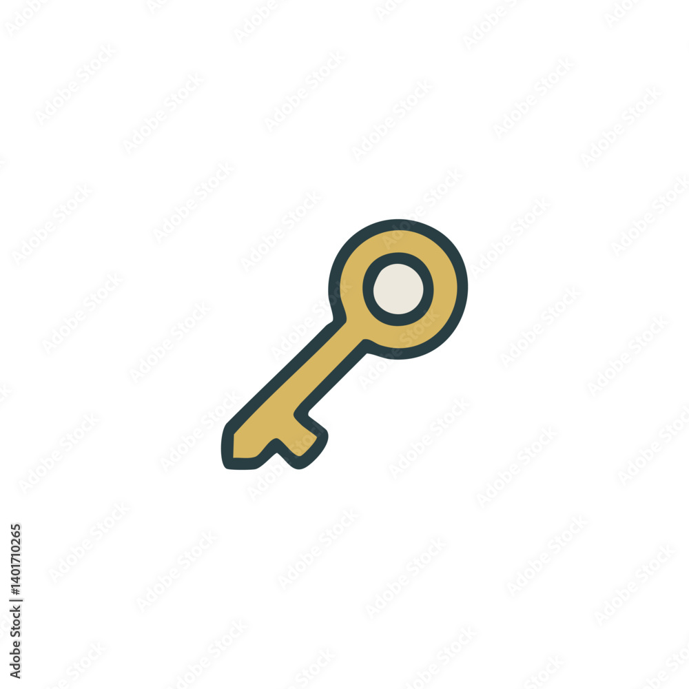 vector illustration of key symbol some shapes