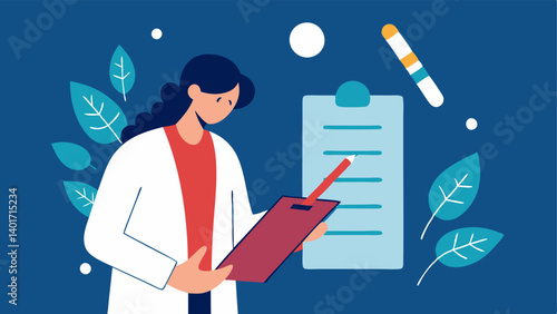Personalized Prescription Pad A doctor writing a prescription on a unique pad filled with DNA motifs signifying a personalized treatment based on genetic markers.