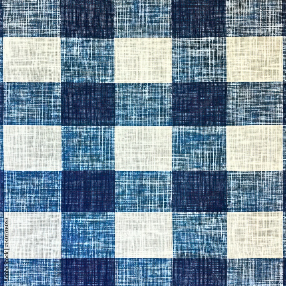 Blue and White Gingham Pattern Minimalist Background Blue and White Gingham Pattern Minimalist Background