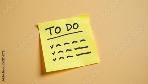 Organizing your tasks a to-do list on a sticky note home office image minimalistic top view productivity concept