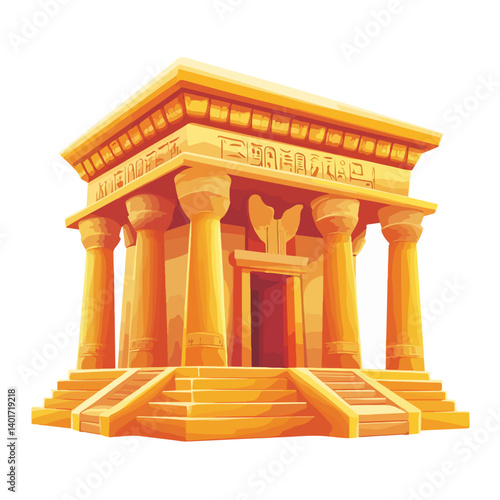 The Karnak Temple Complex - Luxor, Egypt - Stock Illustration