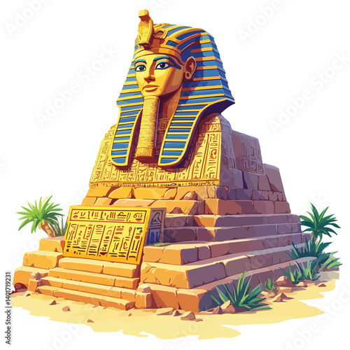 The Karnak Temple Complex - Luxor, Egypt - Stock Illustration