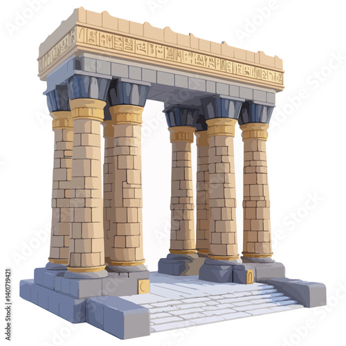 The Karnak Temple Complex - Luxor, Egypt - Stock Illustration