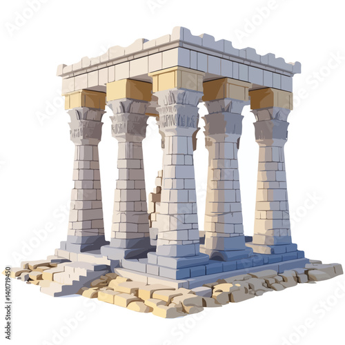 The Karnak Temple Complex - Luxor, Egypt - Stock Illustration