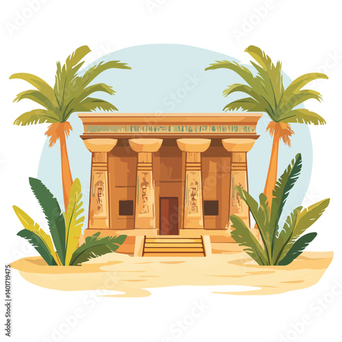 The Karnak Temple Complex - Luxor, Egypt - Stock Illustration