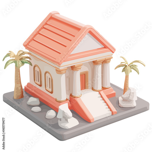 The Karnak Temple Complex - Luxor, Egypt - Stock Illustration