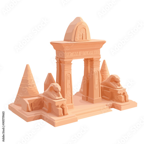 The Karnak Temple Complex - Luxor, Egypt - Stock Illustration