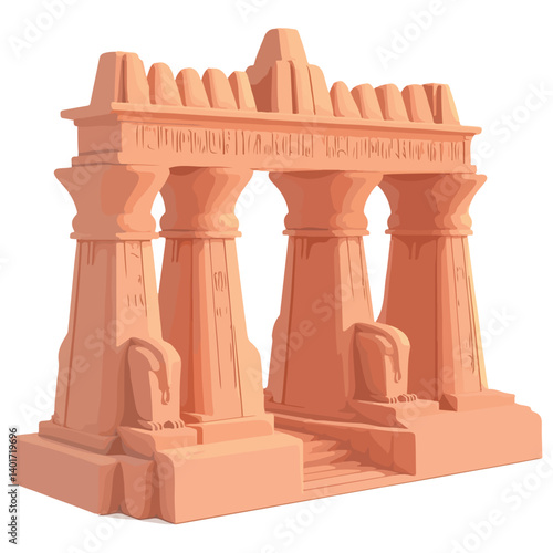 The Karnak Temple Complex - Luxor, Egypt - Stock Illustration
