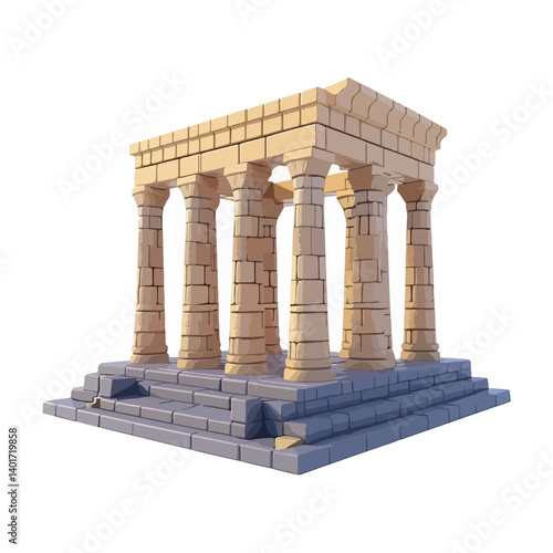 The Karnak Temple Complex - Luxor, Egypt - Stock Illustration