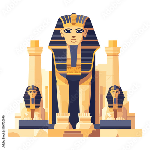 The Karnak Temple Complex - Luxor, Egypt - Stock Illustration