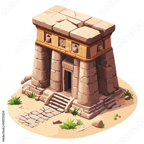 The Karnak Temple Complex - Luxor, Egypt - Stock Illustration