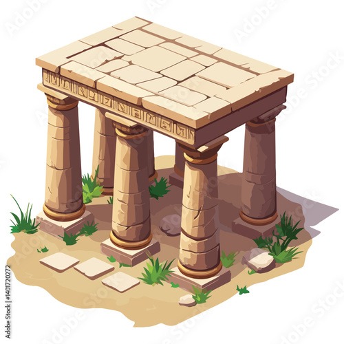 The Karnak Temple Complex - Luxor, Egypt - Stock Illustration
