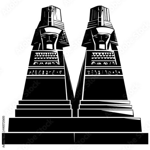 The Karnak Temple Complex - Luxor, Egypt - Stock Illustration